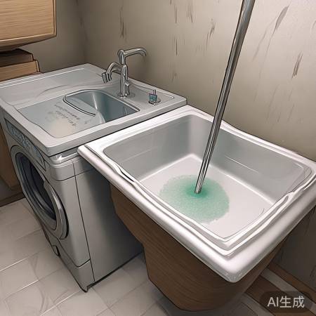 洗衣机旁拖把池，便捷清洗，防污