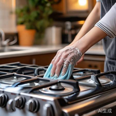 清洁燃气灶，除污除油，为补漆做