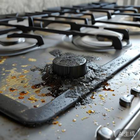 燃气灶感应探头：积碳老化常损。