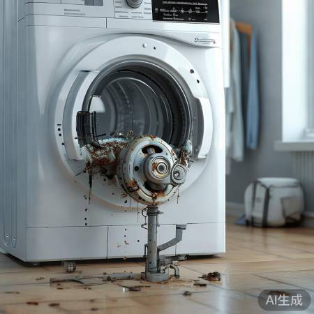 洗衣机安装错误，刹车易松动。