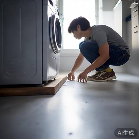 洗衣机放置检查：地面平整否？