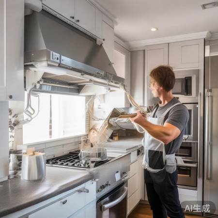 安装抽油烟机，检查漏油，确保正