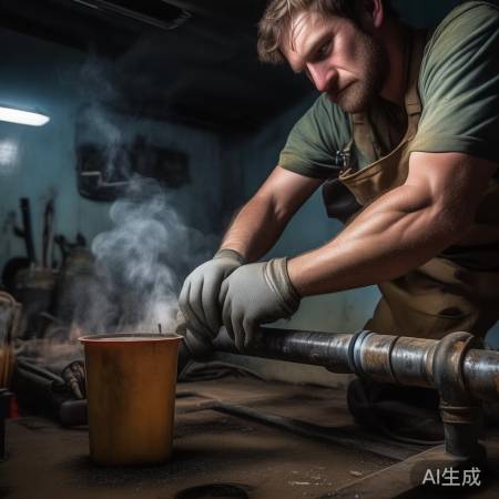 排污口清洗技巧：细铁丝刷、热水