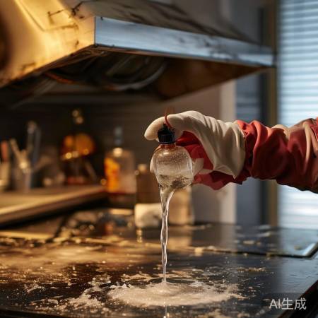 白醋清洁吸油烟机，去污无腐蚀。