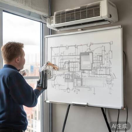 空调安装前，线路布局要安全。