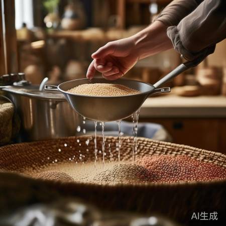 清洗沥干杂粮待冻