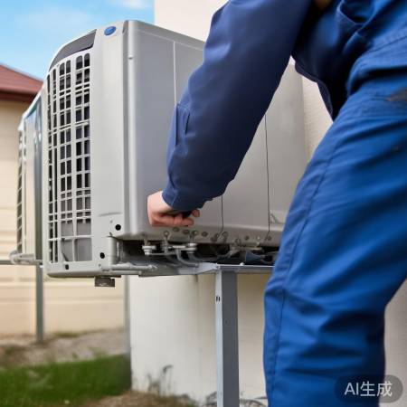 室外机安装，管道连接防弯折