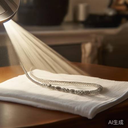 项链洗净，纸巾晾干，吹风低温，