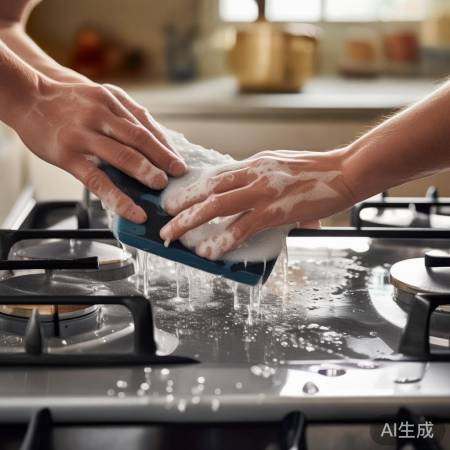 燃气灶清洁：洗洁精除油渍，净透