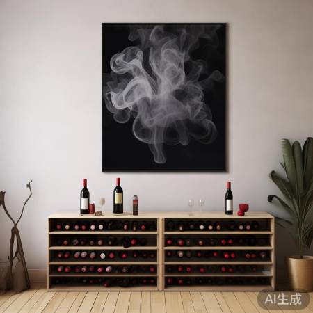 烟挂画选简约/复古，配红酒柜协