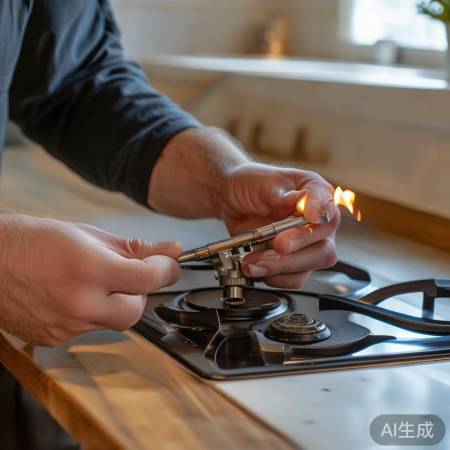 燃气灶点火石调试，火柴测试点火