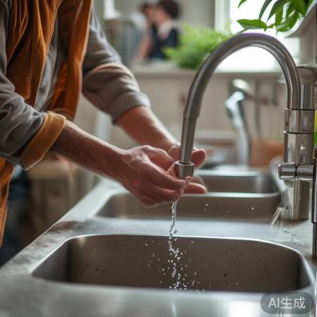 检查出水口杂物，调整水压解决问
