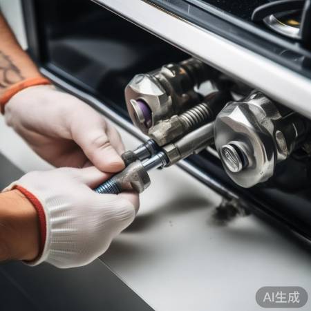 连接燃气灶，注意接口。