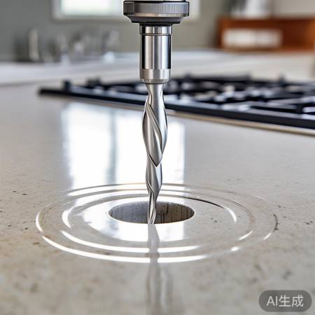 小心打孔，勿损台面