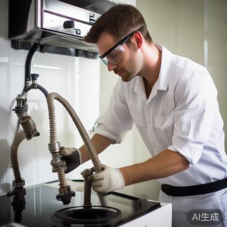 连接燃气管道，注意密封