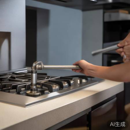 燃气灶安装，留长连接管