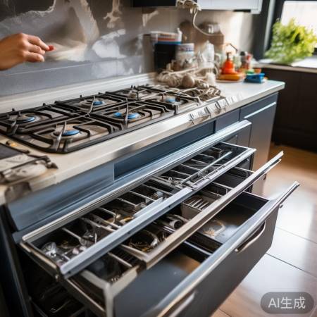 清理现场，使用新燃气灶