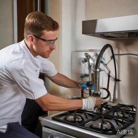 安装燃气灶，确保排风口畅通