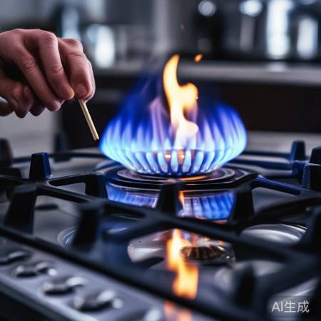 检查点火，火焰稳定为蓝