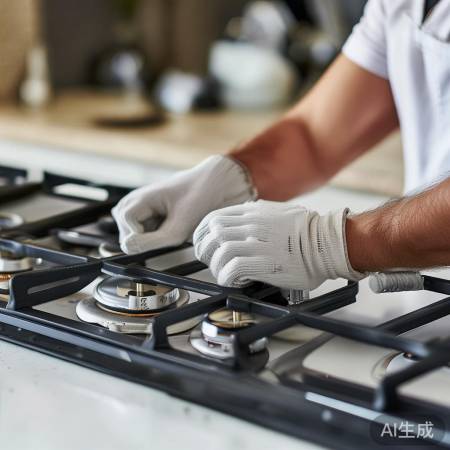 安装燃气灶，固定台面