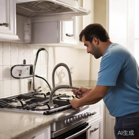 摆放燃气灶，位置稳固