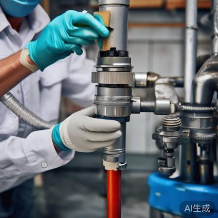 涂抹生料带，确保管道连接牢固