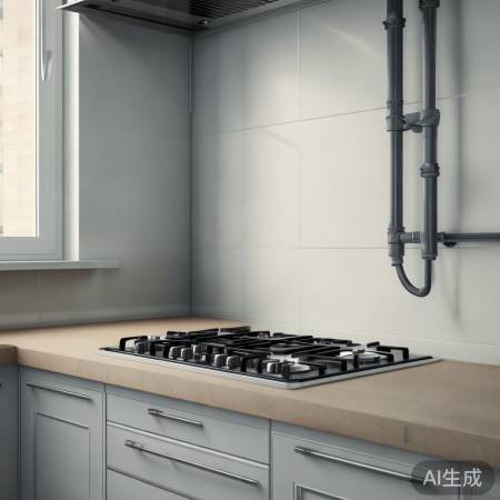 燃气灶宜近窗、管道，留操作空间