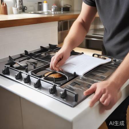 安装灶台，螺丝固定牢固