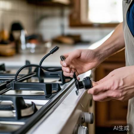 软管接头接燃气灶