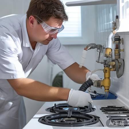 连接燃气管道，检查密封圈