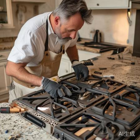 燃气灶安装，细心慢慢来