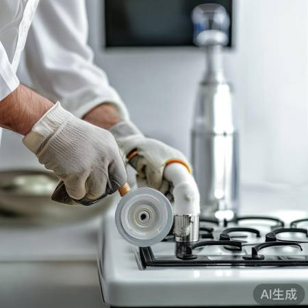 接通燃气，紧固接口