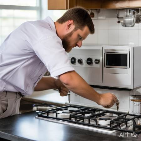 安装燃气灶，保持水平