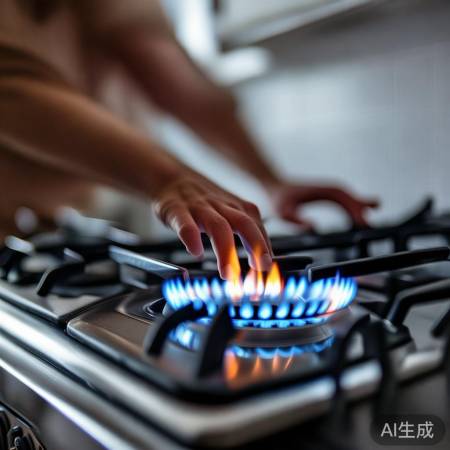 燃气灶开关检查，火焰稳定即成功