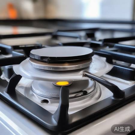 安装燃烧器，紧接灶具