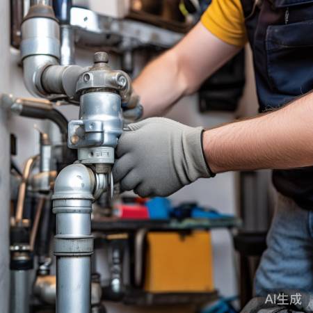 管道连接，小心操作