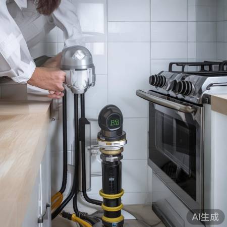 安装燃气表，距灶1米。