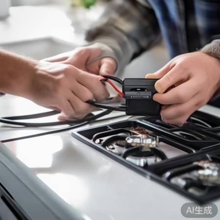 燃气灶连接电源，注意极性