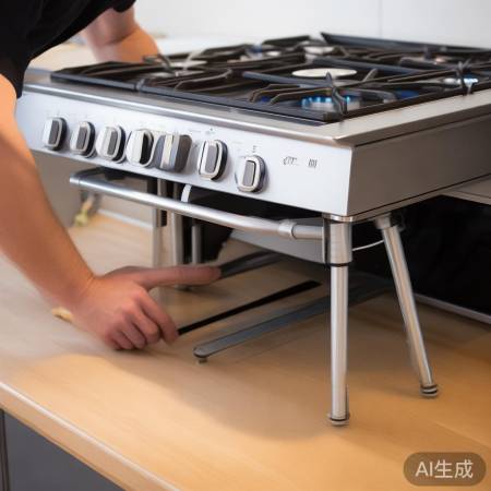 燃气灶安装，调平固定