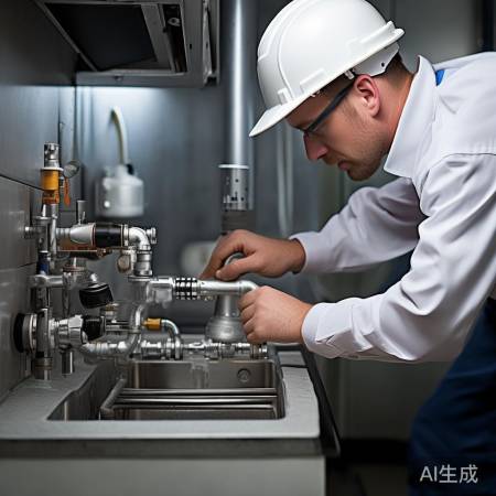 “小心连接管道，防燃气泄漏”