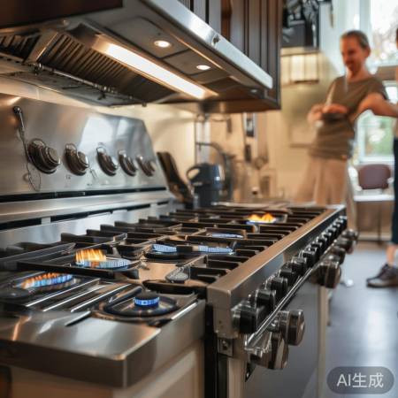 厨房燃气灶安装完成