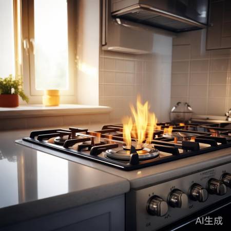 燃气灶安装完成，简单易行。