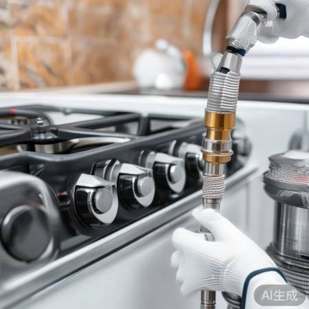 燃气灶连接管道，确保密封