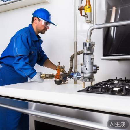 连接管接减压阀和燃气灶