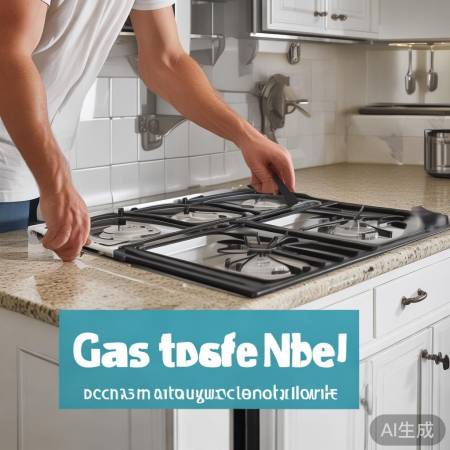 安装燃气灶底座，调整高度。