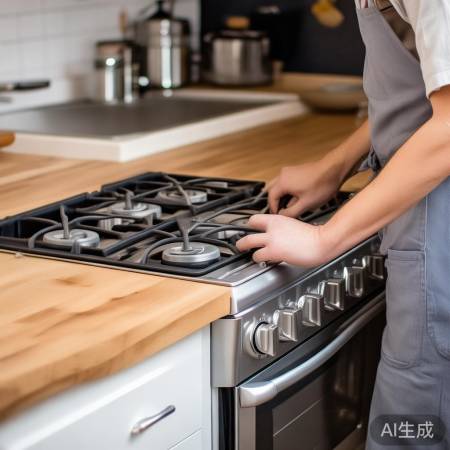 安装灶台，稳固防跳锅