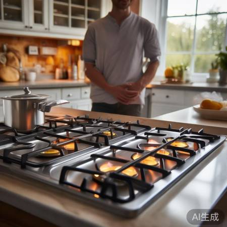 燃气灶摆放，舒适烹饪姿势