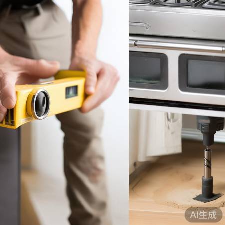 “用水平尺定位，电钻打孔安装燃