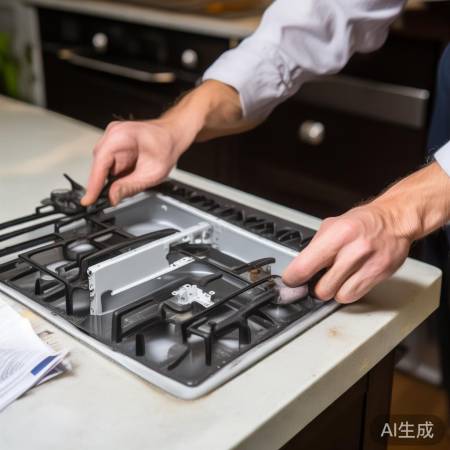 安装灶具，平稳固定