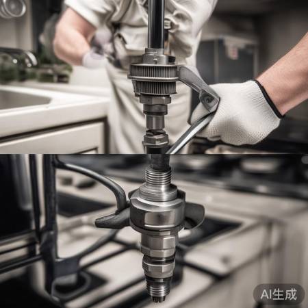 连接燃气管道，均匀拧紧螺丝